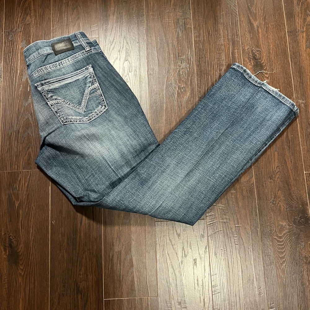 BKE- Jake, size 36x34, light wash denim, slightly worn